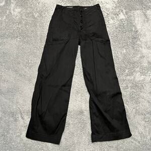 AG Adriano Goldschmied Pants Womens 26 The Etta Workwear Black Cropped Wide